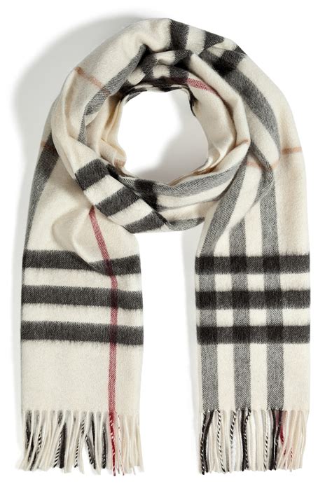 burberry ivory check cashmere scarf|Burberry reversible check cashmere scarf.